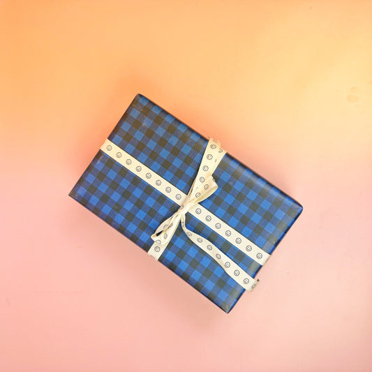 Blueberry Plaid Gift Wrap