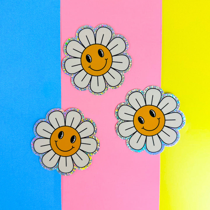 Glitter Daisy Sticker